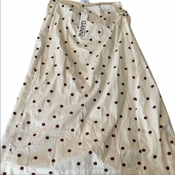 NWT Ganni Polka Dot Midi Skirt. Size 40/ small - Picture 8 of 9